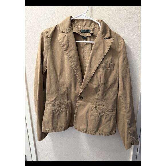 Lauren Jeans Company Jackets & Blazers - Lauren Jeans Company VTG 90’s Women's Beige Cotton Button Jacket Long Sleeve M